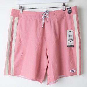 Billabong Boardshorts Kirra Pro Mens 34 Pink Striped Recycler Swim Trunks NEW